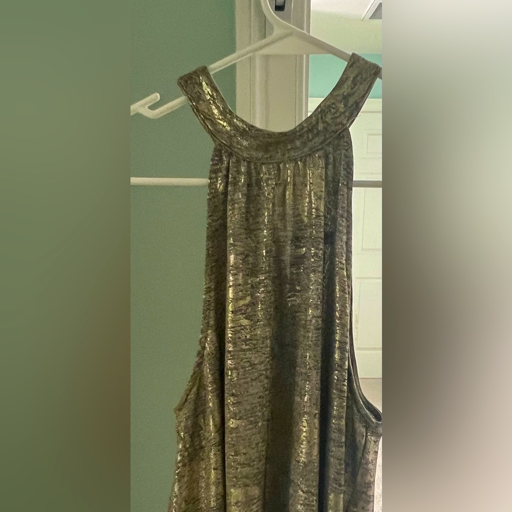 Women’s halter Top, Small, by Sunday in Brooklyn. Gold shimmer.